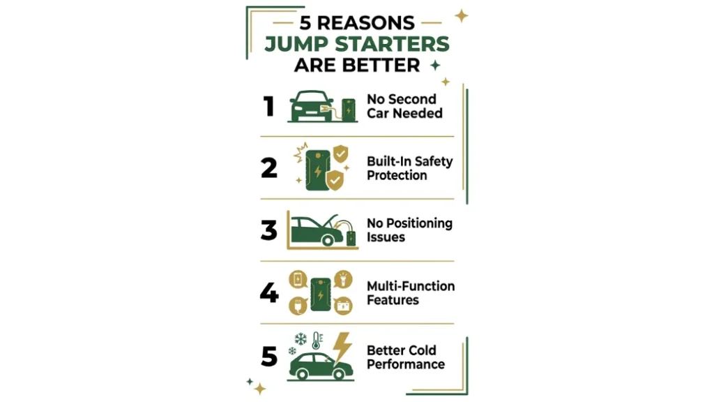 5 Reasons a Jump Starter Beats Jumper Cables Every Time