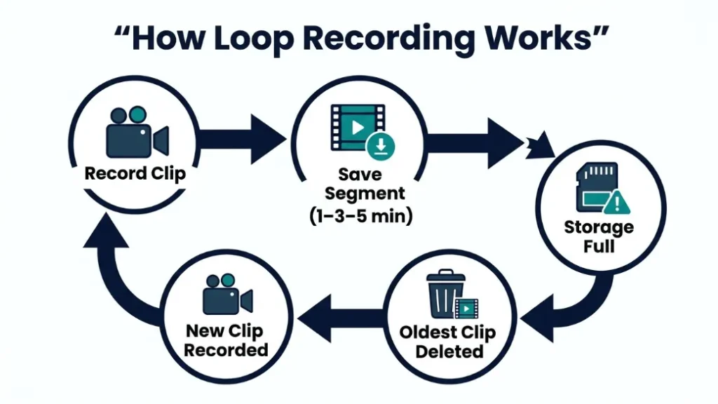 Mistake 3 — Ignoring Loop Recording Settings and Filling Up Storage Fast
