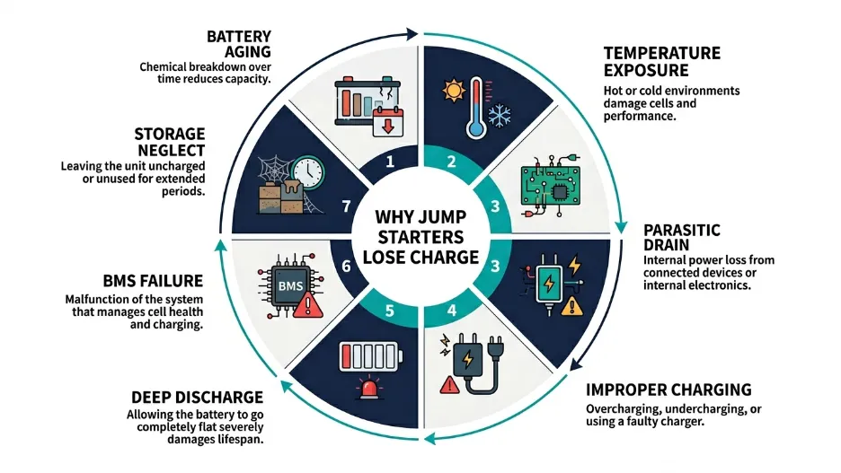 What Causes a Jump Starter to Lose Charge So Fast