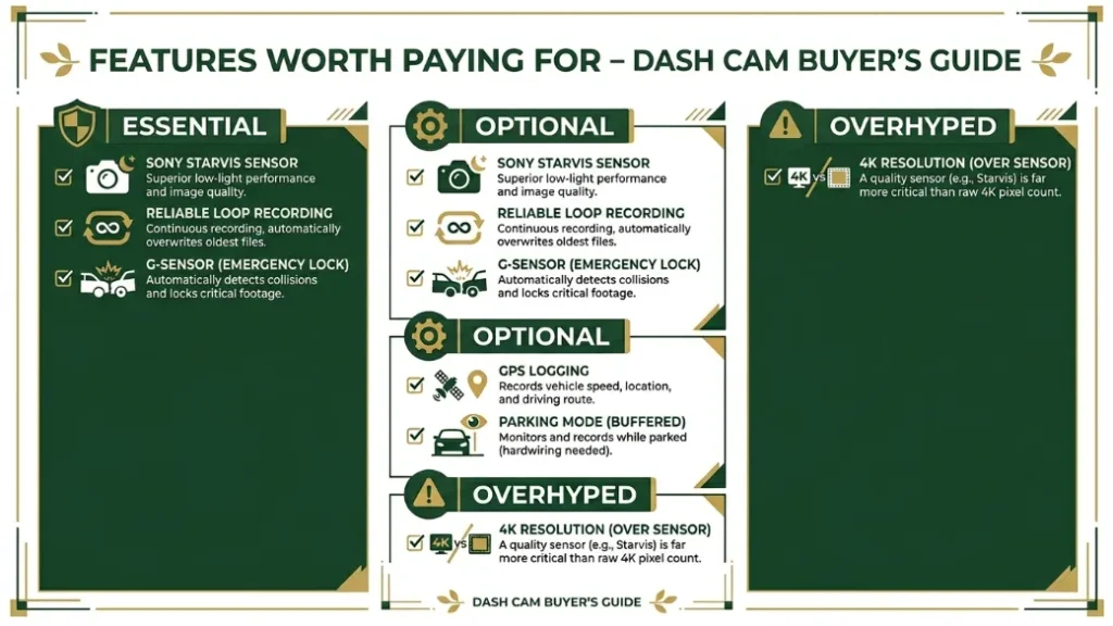What Dash Cam Features Are Worth Paying For and Which Are Just Marketing