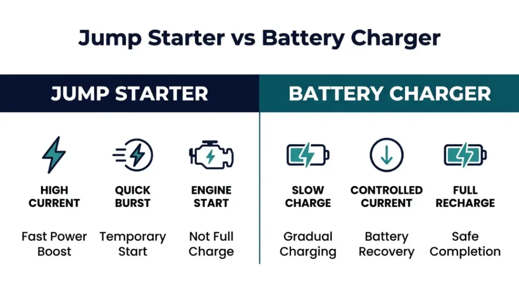 What does a jump starter do to a car battery