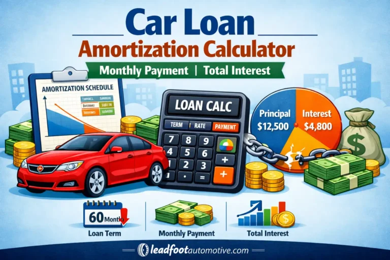 Car Loan Amortization Calculator Monthly Payment & Total Interest