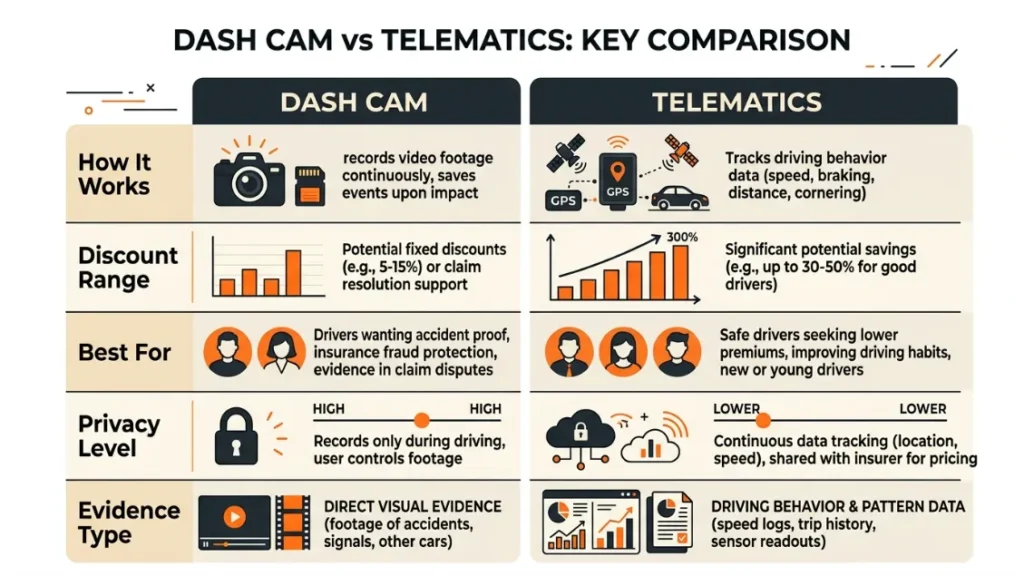 Dash Cam vs. Telematics — Which One Saves You More on Insurance