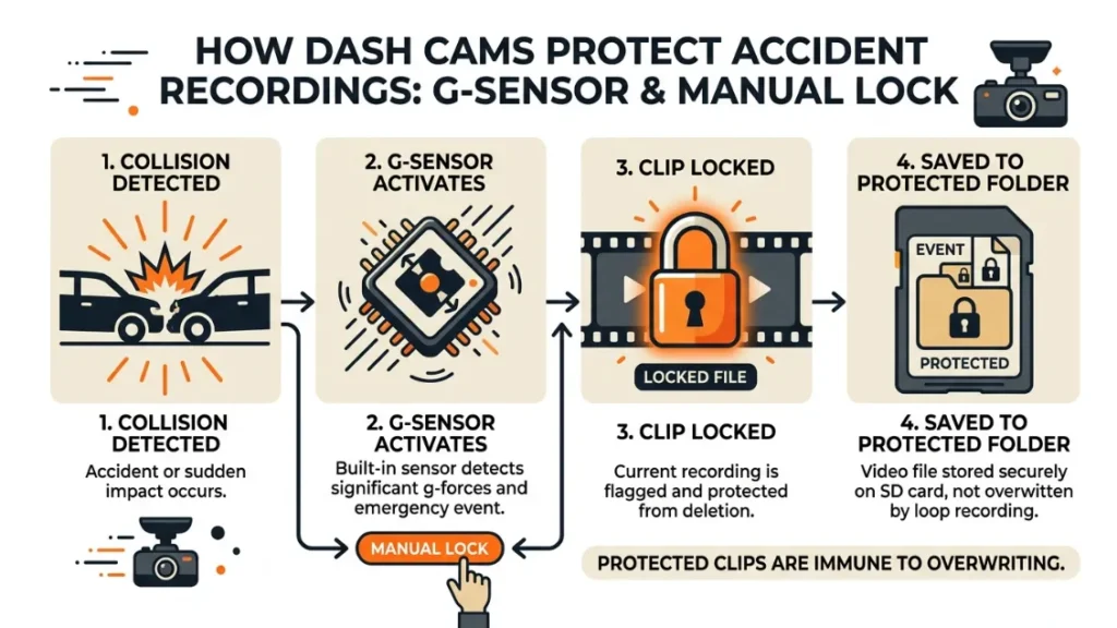 How Does a Dash Cam Protect Accident Footage From Being Deleted