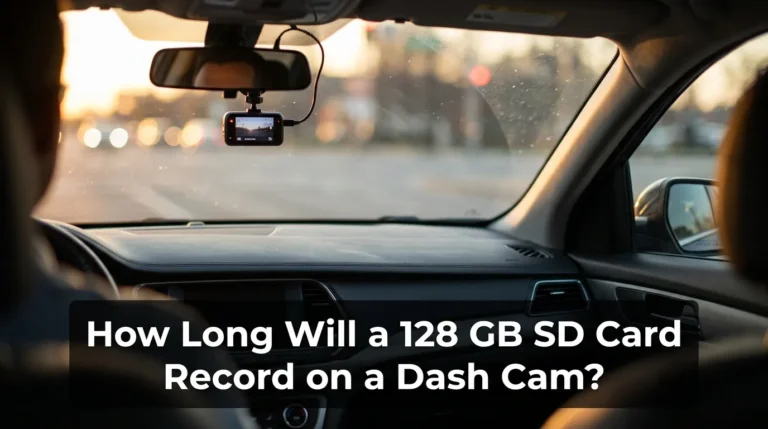 How long will a 128GB SD card record on a dash cam