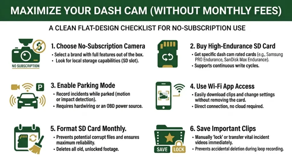 How to Get the Most From a Dash Cam Without Paying Monthly