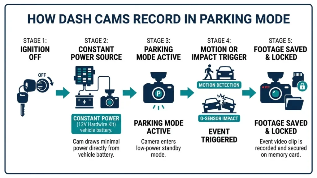 What Does “Recording When the Car Is Off” Actually Mean for a Dash Cam