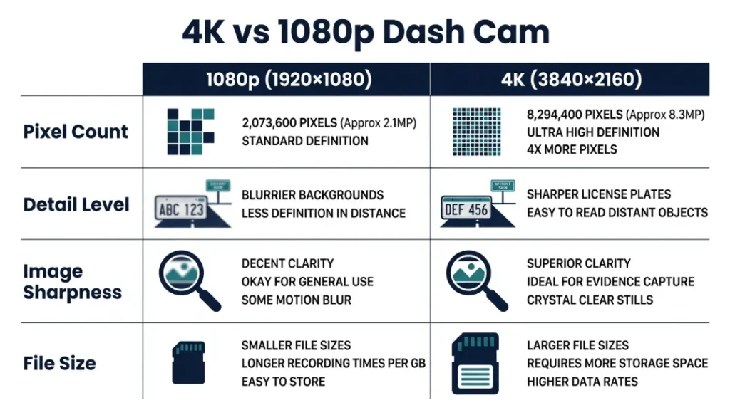 What Is a 4K Dash Cam and How Is It Different From 1080p