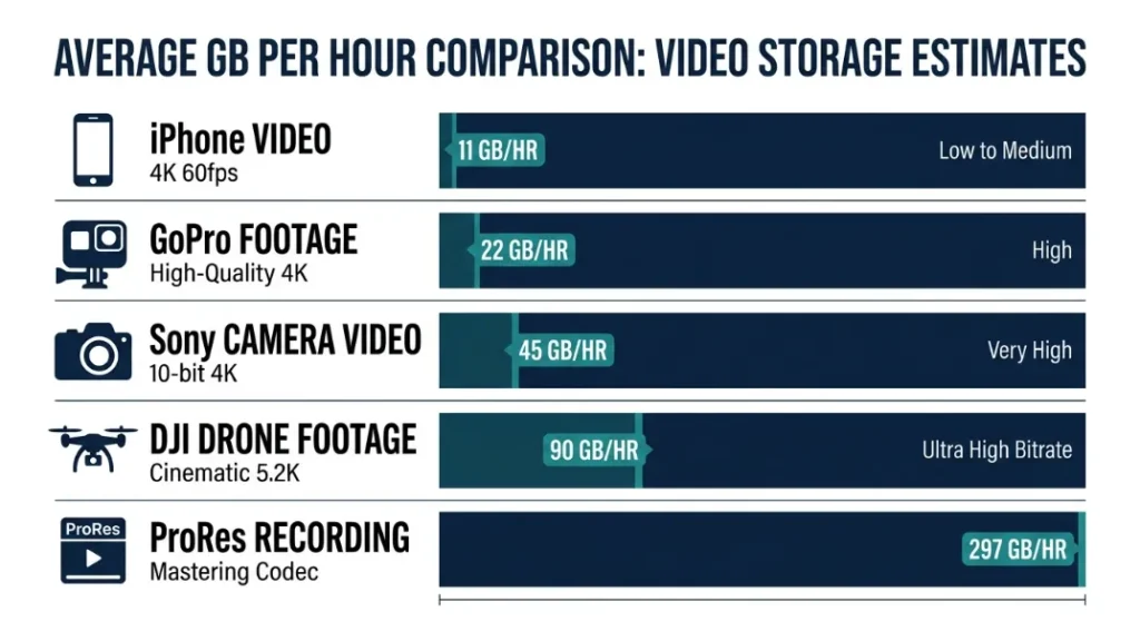 What Is the Average File Size for 1 Hour of 4K Video