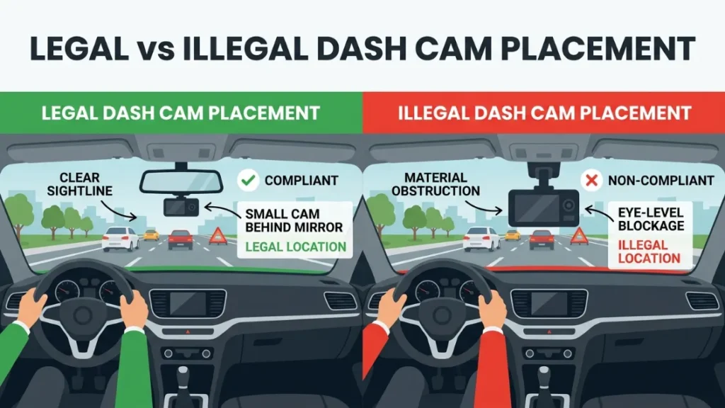 What Makes a Dash Cam Placement Illegal in the First Place