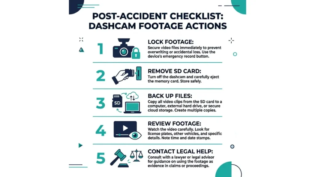 What Should You Do Right After an Accident to Protect Your Dashcam Footage