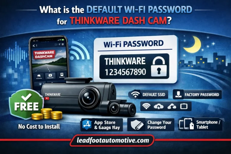 What is the Default Wi-Fi Password for Thinkware Dash Cam