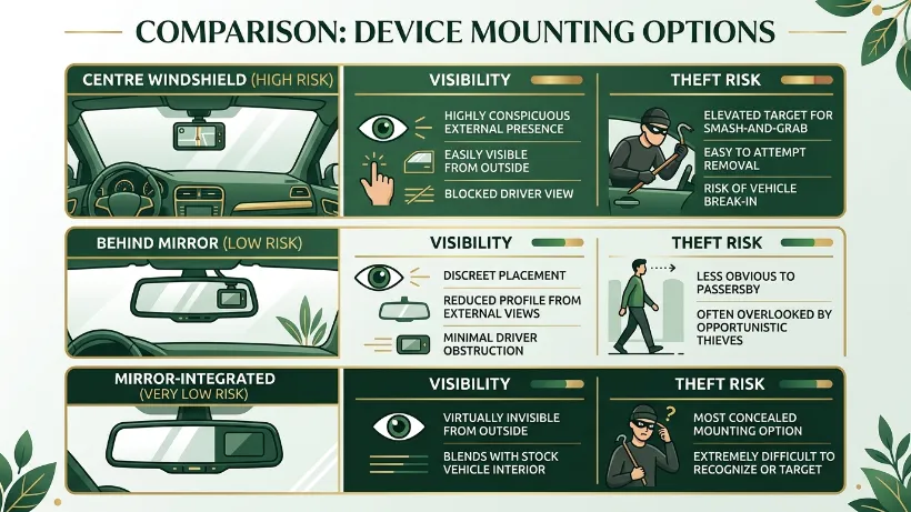 Where Should You Mount Your Dashcam to Reduce Theft Risk