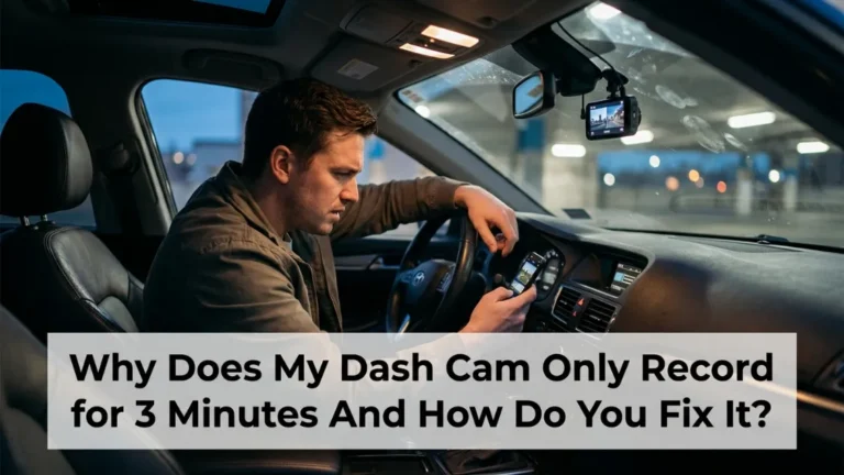 Why does my dash cam only record for 3 minutes