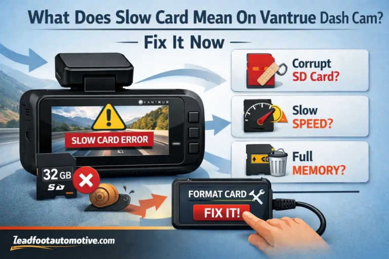 What Does Slow Card Mean On Vantrue Dash Cam Fix It Now