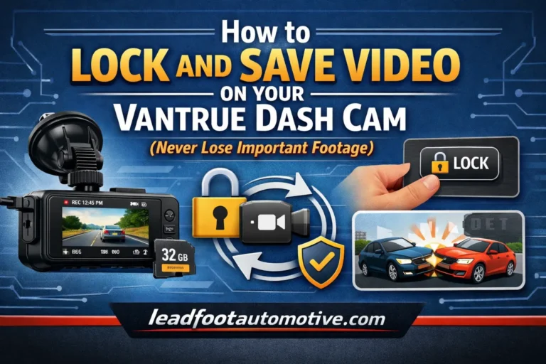 How to Lock and Save Video on Your Vantrue Dash Cam (Never Lose Important Footage)