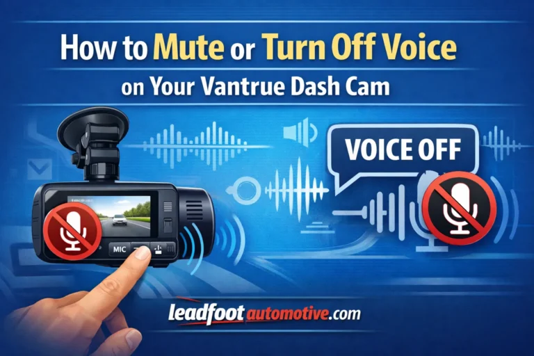 How to Mute or Turn Off Voice on Your Vantrue Dash Cam