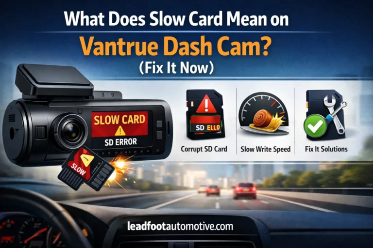 What Does Slow Card Mean on Vantrue Dash Cam (Fix It Now)