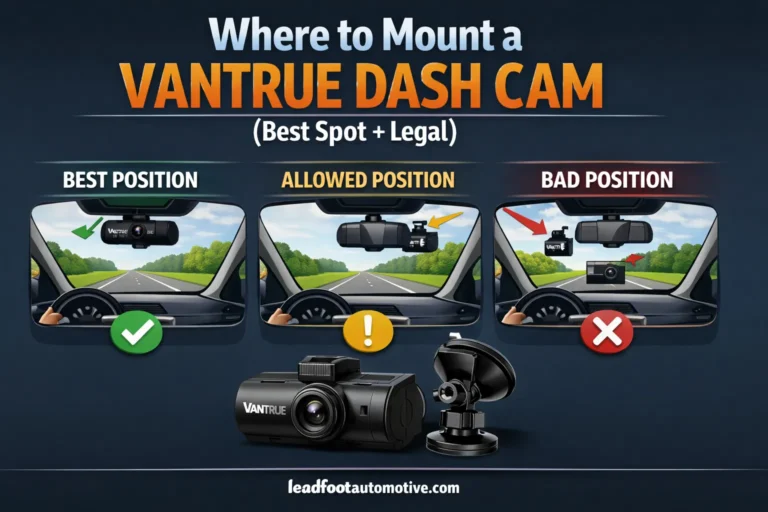 Where to Mount a Vantrue Dash Cam (Best Spot + Legal)
