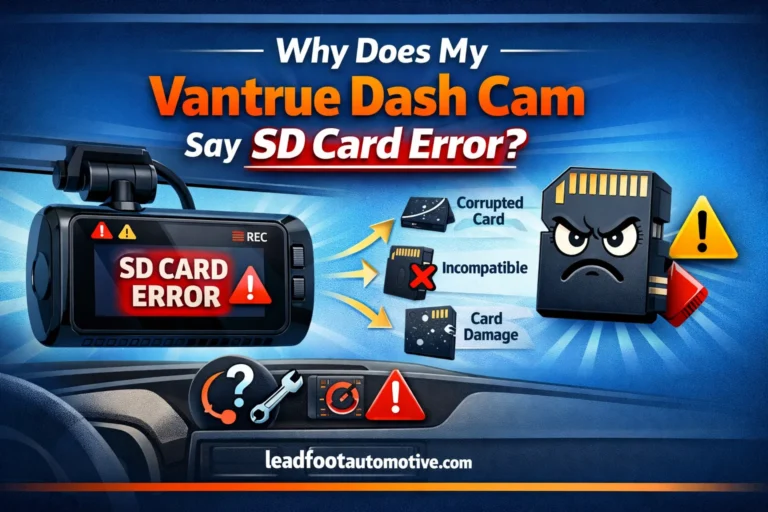 Why Does My Vantrue Dash Cam Say SD Card Error