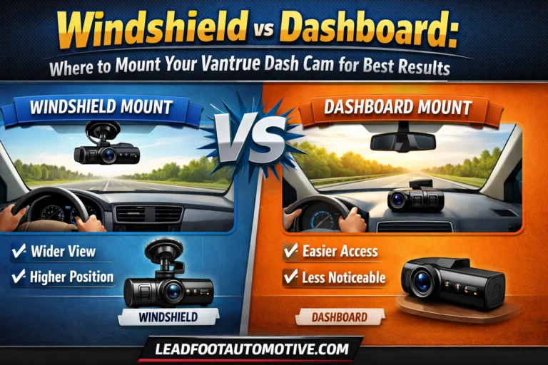 Windshield vs Dashboard Where to Mount Your Vantrue Dash Cam for Best Results