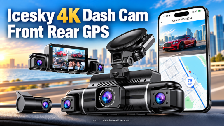 Icesky 4K Dash Cam Front Rear GPS